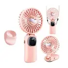 Portable Handheld Fan, 4000MAh Neck Fan with LED Display, Foldable Desk Fan9845