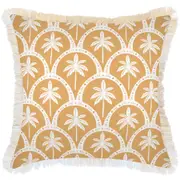 Cushion Cover-Coastal Fringe-Corfu Mustard-60cm x 60cm