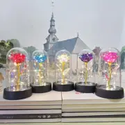LED Light Foil Flower Artificial Rose Flowers Night Lamp Valentines Day Gift CR