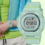 【CASIO 卡西歐】G-SHOCK 計步藍芽手錶 柔和色調女錶 開學(GMD-B300-3)