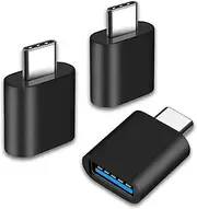 3Pcs USB Type C to USB Adapter, OTG USB Type C Adapter Converter for MacBook Pad Mobile Phone Universal Mouse Keyboard USB3.0 Data (3-Pack)