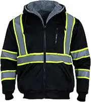 High Visibility Jackets for Men ANSI Class 3 Reflective Work Construction Hi Vis Jacket Safety Jackets for Men