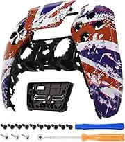 eXtremeRate Impression UK Flag Touchpad Front Shell Compatible with ps5 Controller BDM-010 BDM-020, DIY Replacement Shell Custom Touch Pad Cover Faceplate Compatible with ps5 Controller