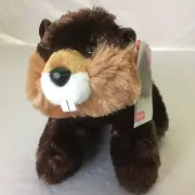 Aurora World Plush Flopsie BUILDER the Beaver 8" Stuffed Toy Quilted Tail NWT