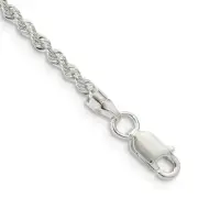 Sterling Silver 2.3mm Solid Rope Chain Anklet 9"