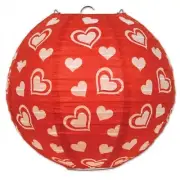 Heart 9.5" Paper Lanterns 3 pack Valentines Day Decorations Vday Decor