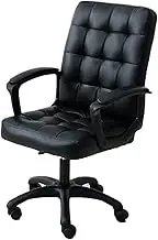 KJLY Office Business Chair Boss Chair Ergonomics Backrest Chair Swivel Lift Chair, Leather Executive Chairs (Color : Black)