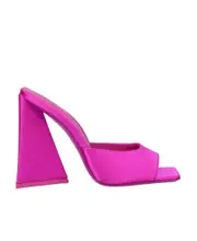 The Attico Devon Square-Toe Satin Finish Mules 36 Pink