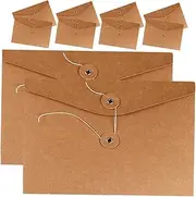 CAXUSD Paper Envelopes 10pcs Sturdy Document Pouches Paper Bag for File Storage Simple Closure for Office