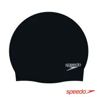 在飛比找PChome24h購物優惠-SPEEDO 成人矽膠泳帽PLAIN MOULDED 黑