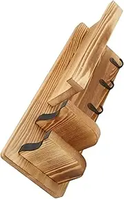 Guitars Wall Mount Bracket,Punch Guitar Holder,Ukulele Stand with Hook Board Wooden Shelf