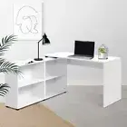 L Shape Computer Desk Home Office Workstation Student Laptop Study Table White