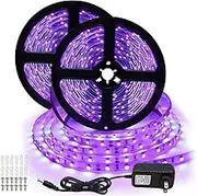 32.8ft/10M LED Light Strips, Plug in UV LED Lights Strip with Switch for Bedroom, Black Colors Decorate Light Purple Light for Indoor Party Events Festivals Non-Waterproof（2 Pack）