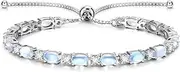[FANCIME] Birthstone Tennis Bracelets Sterling Silver Bolo Tennis Bracelets Charm Fine Jewelry Birthday Gifts for Women Mom Wife Her