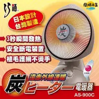 在飛比找HOTAI購優惠-【巧福】12吋碳素纖維電暖器 AS-900C(MIT/炭素/