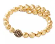 Disney Alex & Ani Beauty and The Beast Gold Pearl Wrap Bracelet