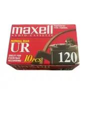 Sealed Maxell UR 120 Minute 10 Pack Normal Bias Blank Audio Cassette Tapes