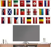 23 Flags of the World 2024 - World String Flags, Double Sided String Flags | 55g Banner Bunting Various National Flag for Paris International Games, 2024 eurosEuropean Football Championship, Clubs