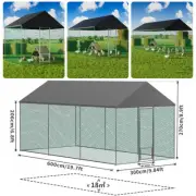 Heavy Duty Metal Walk In Chicken Run Large Outdoor Chicken Cage Coop with Cover