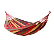 Outdoor Hammock Portable Garden Hammock Sports Home Travel Camping Swing Canvas Stripe Hang Bed Hammock Single People - red