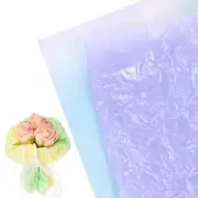 20-Sheet Flower Wrapping Paper, Floral Pearlescent Paper [Gradient Blue Purple]
