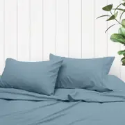 3/4 Piece Odyssey Thermal Flannelette Sheet Set Twilight Blue (Single)
