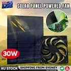 Solar Powered Panel 30W Exhaust Roof Attic Fan Air Ventilation Vent Van For Pet