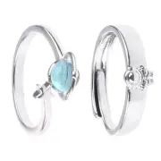 2x Spaceman Star Couple Rings Hypoallergenic Jewelry for Women Lover Space