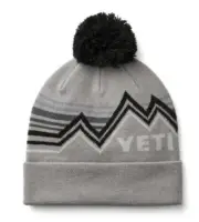 Yeti Freestyle Pom Gray Black Beanie Unisex OSFA Cuffed Brand New