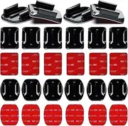 JIAYUYUARPY Helmet Adhesive Sticky Mounts Flat Curved 3M Mount for GoPro Hero 12, 11, 10, 9, 8, 7, 6, 5, 4, Session, 3+, 3, 2, 1, Hero(2018), Fusion Max Cameras (16 Packs)