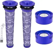 [Anicell] V8 Filter Replacement for Dyson V8 Animal V8 Absolute V8 Motorhead Origin SV10 V7 Animal V7 Cordless Stick Vacuum, 2 HEPA Post Filters+2 Pre Filters, Part # 965661-01 & 967478-01