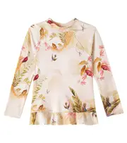 [Zimmermann Kids] Zimmermann Kids Floral ruffled rashguard top Y 2 pink