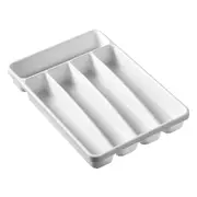 Madesmart Small Basic 5 Compartment Cutlery Tray Organiser White Rectangle