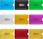 [Prasacco] RFID Protective Covers, RFID Blocker Card Case, Credit Card Blocker, Aluminium Foil, Secure Passport Sleeves, NFC Blocker for Credit Card, ID Card, Bank Card, Pack of 24/9, multicoloured, 9 Stück, rfid wallet
