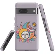 For Google Pixel 7 Tough Protective Cover, Sleeping Moon