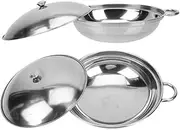 TOPPERFUN 2pcs Stainless Steel Pots Multi Purpose Cookware with Double Ear Handles for Hot Pot Easy to Clean for Home and Restaurant Use