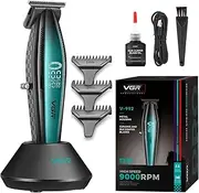 VGR 992 Professional Hair Trimmer for Men Versatile Cordless Zero Gapped Line Up Clipper for Beard Hair T Blade Detailer Outliner Barber Trimmer Metal Body 9000 RPM Rechargeable 240-Minute Run Time