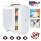Sleek White Mini Fridge - 4L Thermoelectric Cooler/Warmer for Beauty Essentials