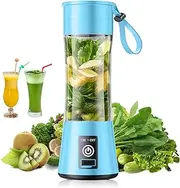 Cordless Personal Size Portable Blender - Blender or Smoothies & Shakes, 12 Oz BAP Free Traveling Cup, 6 Blades Quickly Squeezed for Office/Picnic/Sprots