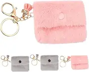 [WRITWAA] 4pcs Women Small Wallet Keyring Mini Coin Purse Cute Coin Purse Small Container Change