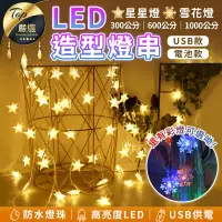 在飛比找PChome24h購物優惠-【電池款/USB款 雪花款600cm】防水LED造型燈 彩燈