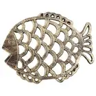 Cast Iron Fish Trivet, 7.5X6Inch Decorative Vintage Pattern for Cookware9906