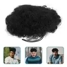 African Drawstring Ponytail Human Hair Toupee for Black Men Miss