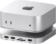 Hagibis Mac Mini M4 Hub & Stand with SSD Enclosure, 3 in 1 USB Type-C Silver