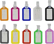 Maydahui 10PCS Multicolor Luggage Tags Plastic Suitcase Tag Durable Travel Bags Labels Baggage Bag Name