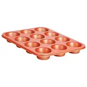 NutriChef 12-cup Non-Stick Coated Layer Surface Copper Oven Muffin Pan