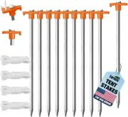 USA Galvanized Non-Rust Camping Family Tent Pop up Tent Stakes Canopy Anchors He