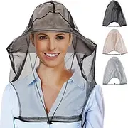 CozyCabin 3 Pcs Mesh Mosquito Head Net, Fully Covered Face Netting for Hats Head Mesh Protecting Net for Outdoor Hiking Camping Garden(Large)