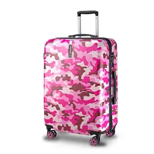 【illimited】一厘米可愛迷彩26吋粉紅/粉藍2色可選飛機輪TSA海關鎖ABS+PC拉鏈行李箱/旅行箱(行李箱/旅行箱)
