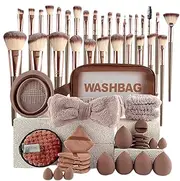 Eyeshadow Brushes - 56X Concealer Blush Eyeshadow Applicator Brushes,Makeup Tool Set with Organizer Bag for Women, Girls, Beginners, Professionals